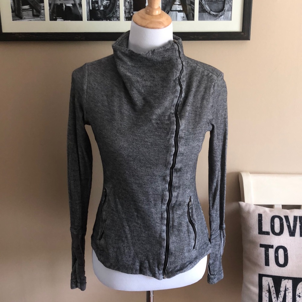 Anthropologie zip up motorcycle sweater jacket